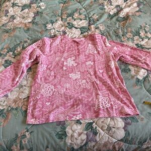 Blair Pink and White Floral Long Sleeve Top